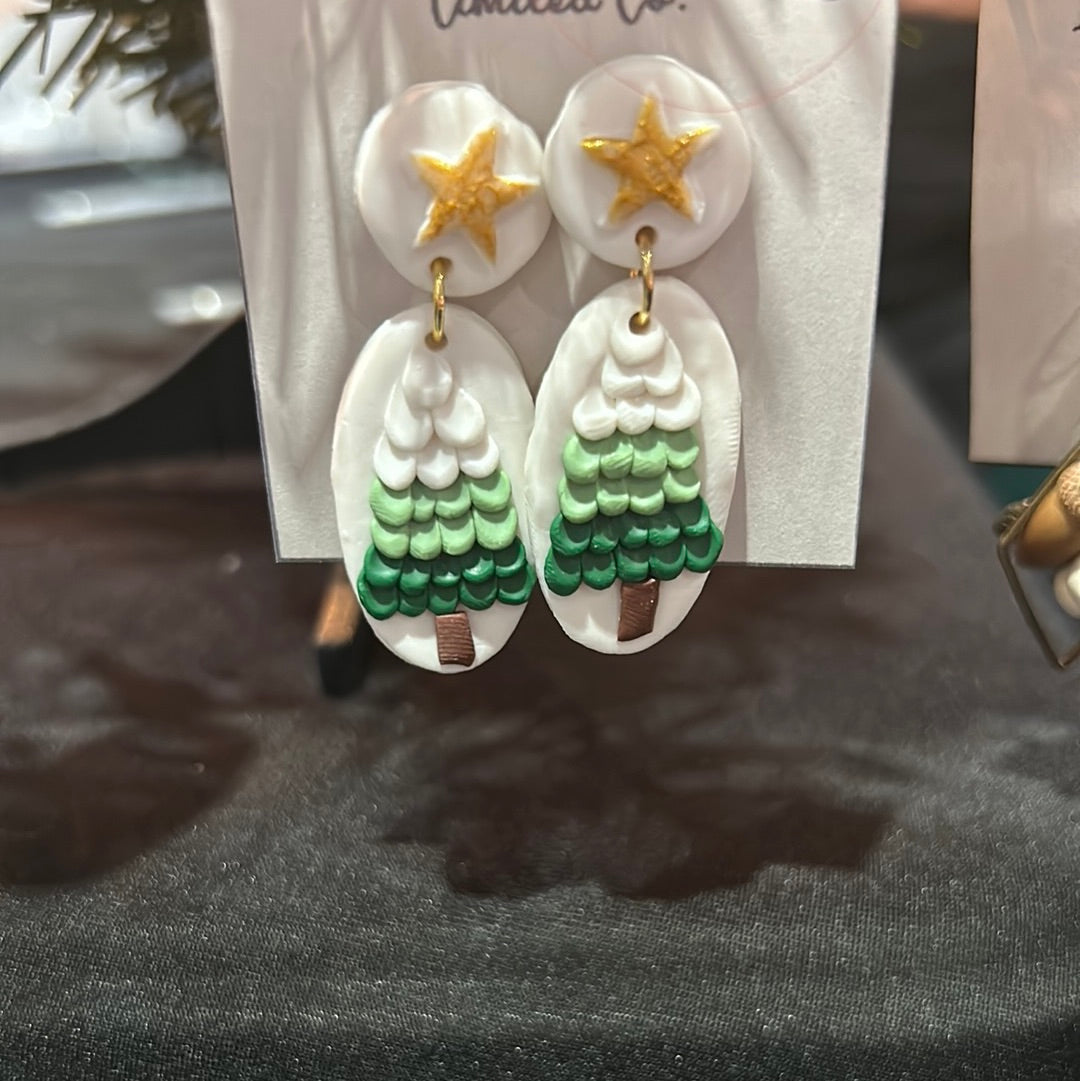 Clay tree with star earrings